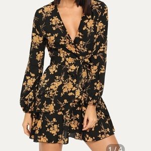 Floral Belted Ruffle Tea Dress